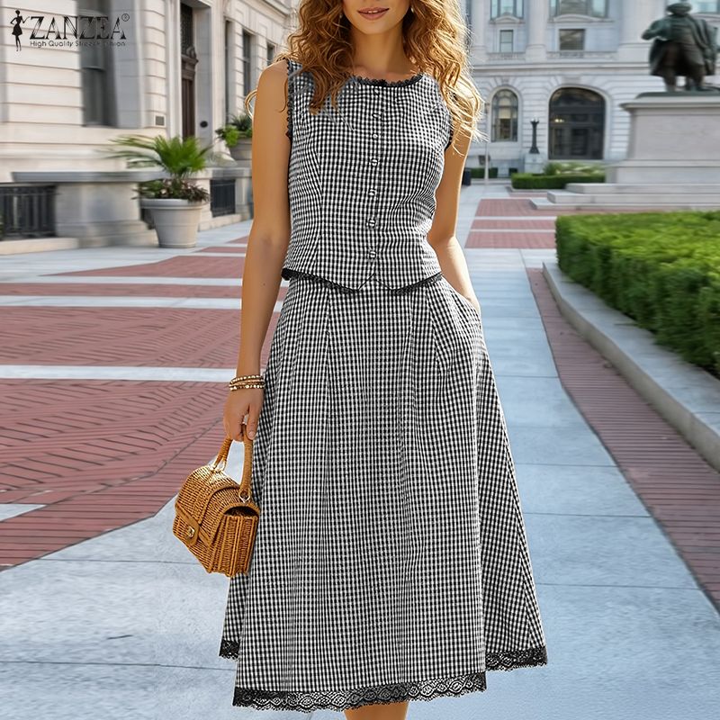 Women Fashion Vest - Elegant Women 2 Pieces Sets ZANZEA