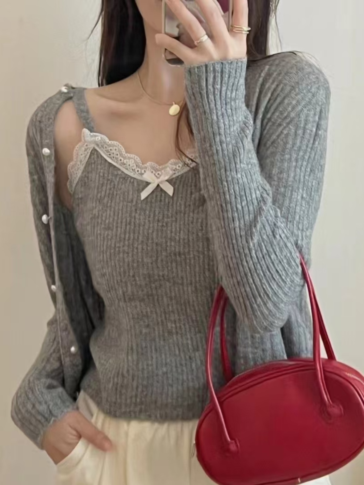 Longline Cardigan Knit - Sweet Knot Knitted Cardigan Women's Fashion