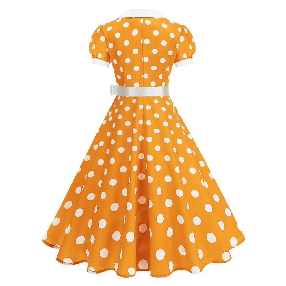 Women'S Fashion In The 60S - Vintage Polka Dot Summer Dress Women