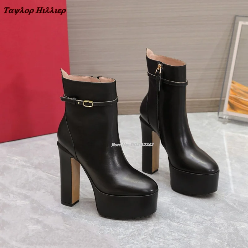 Women'S Fashion Jewellery - Autumn Waterproof Platform Nude Boots Luxury