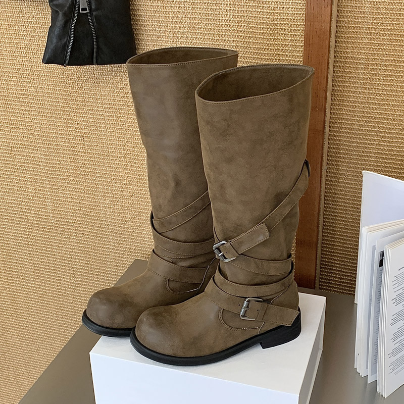 Winter Fashion Women Boots - Eilyken New Design Belt Buckle Splicing