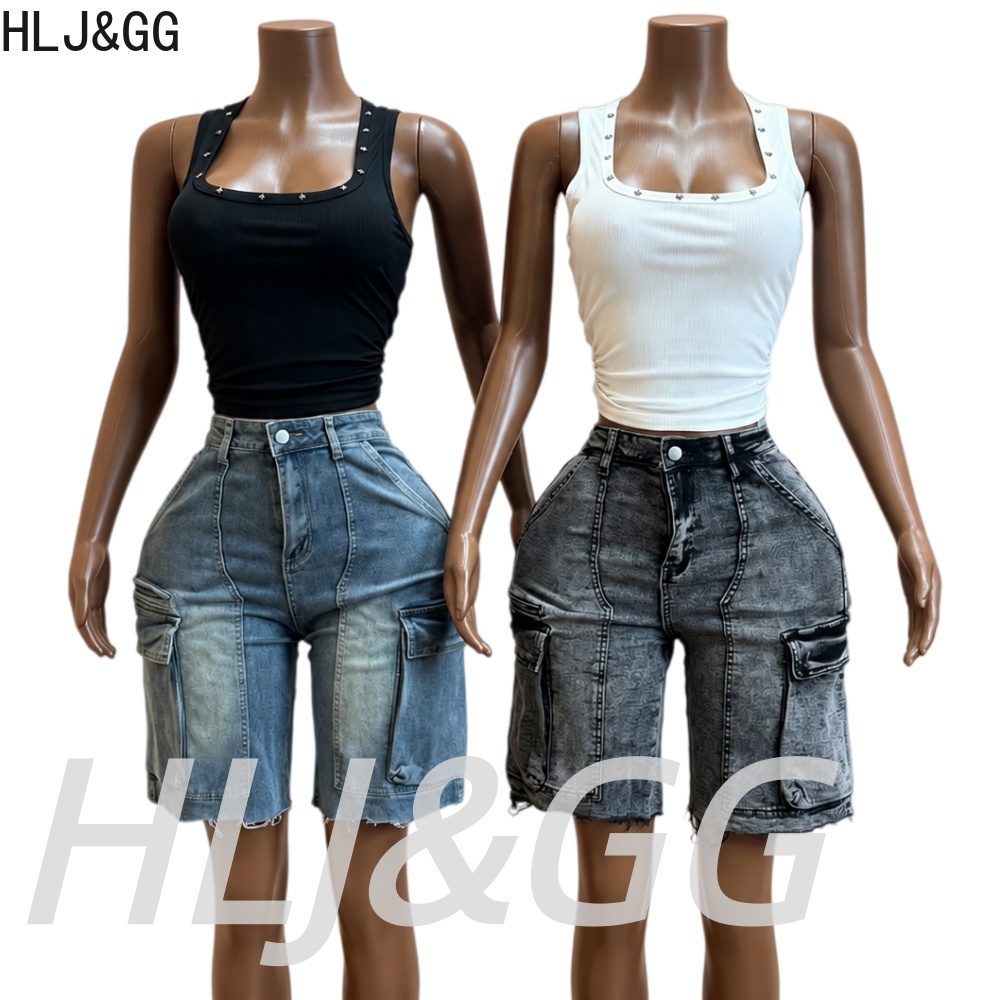 HLJ&GG Fashion Denim Pocket St - Women Fashion Jeans Top recension och pris