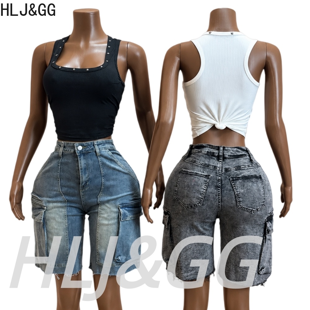 HLJ&GG Fashion Denim Pocket St - Women Fashion Jeans Top recension och pris