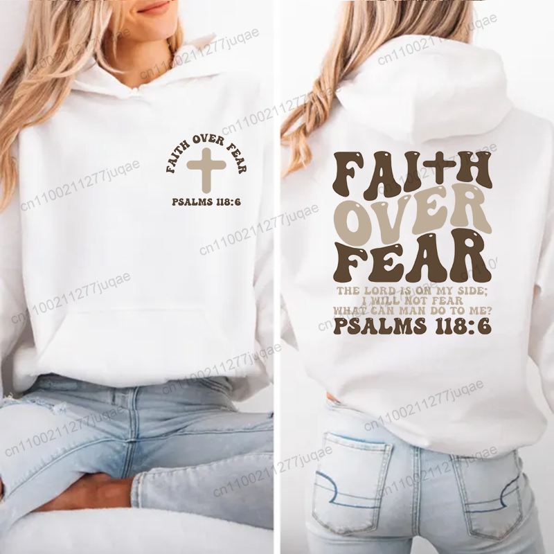 Faith Over Fear Print Sweatshi - Women Fashion Over 50 recension och pris