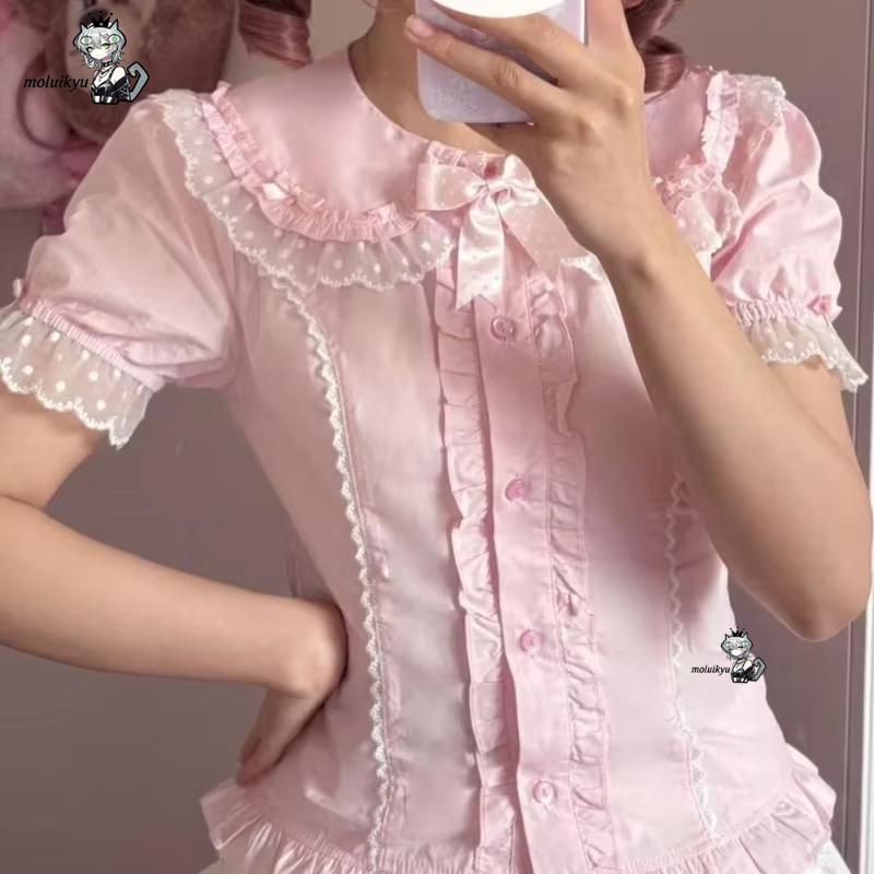 Kawaii Ruffles Blouses Spring  - Puff Sleeve Blouse recension och pris