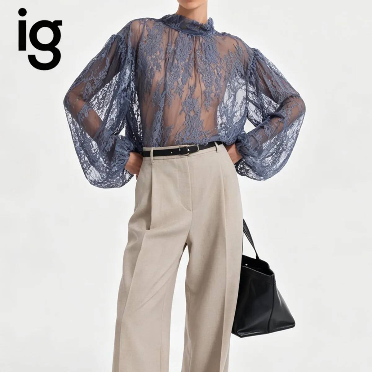 IG 2026 Women's Sheer Lace Blo - Puff Sleeve Blouse recension och pris
