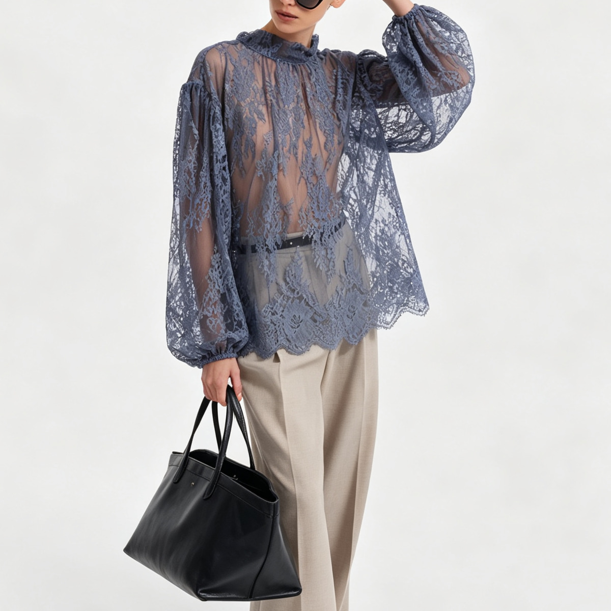 IG 2026 Women's Sheer Lace Blo - Puff Sleeve Blouse recension och pris