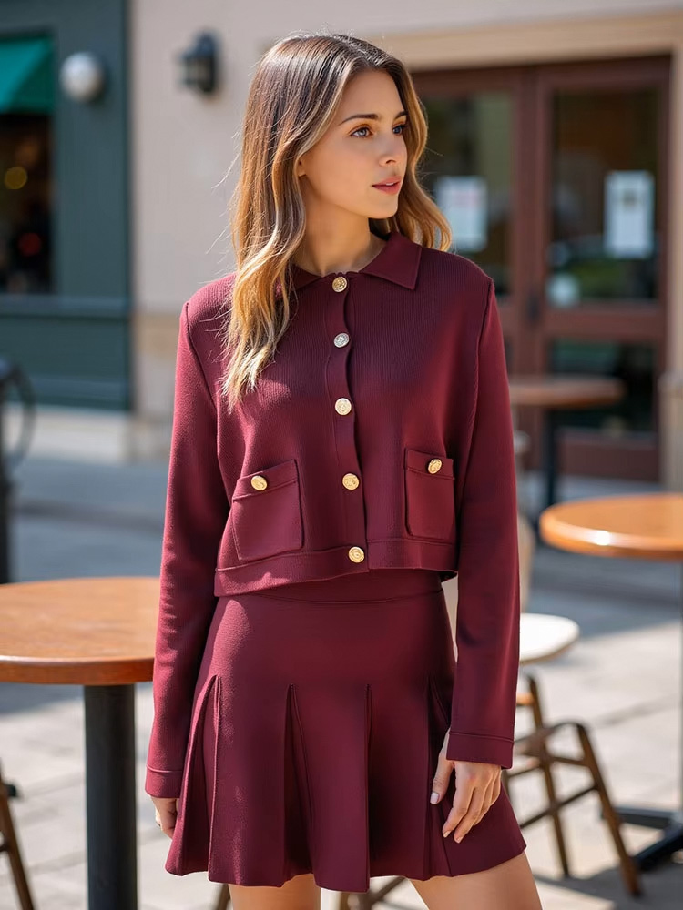 HH Elegant Women Knitted Red S - Longline Cardigan Knit recension och pris
