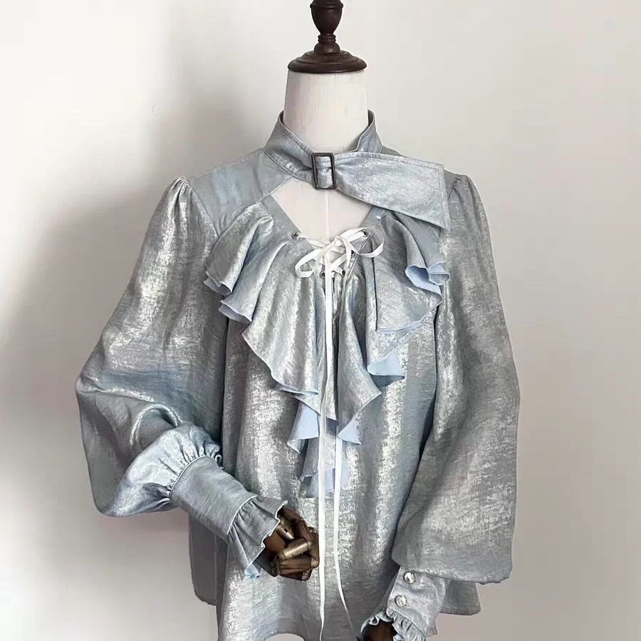 Japanese Sweet Cool Ruffle Tri - Puff Sleeve Blouse recension och pris
