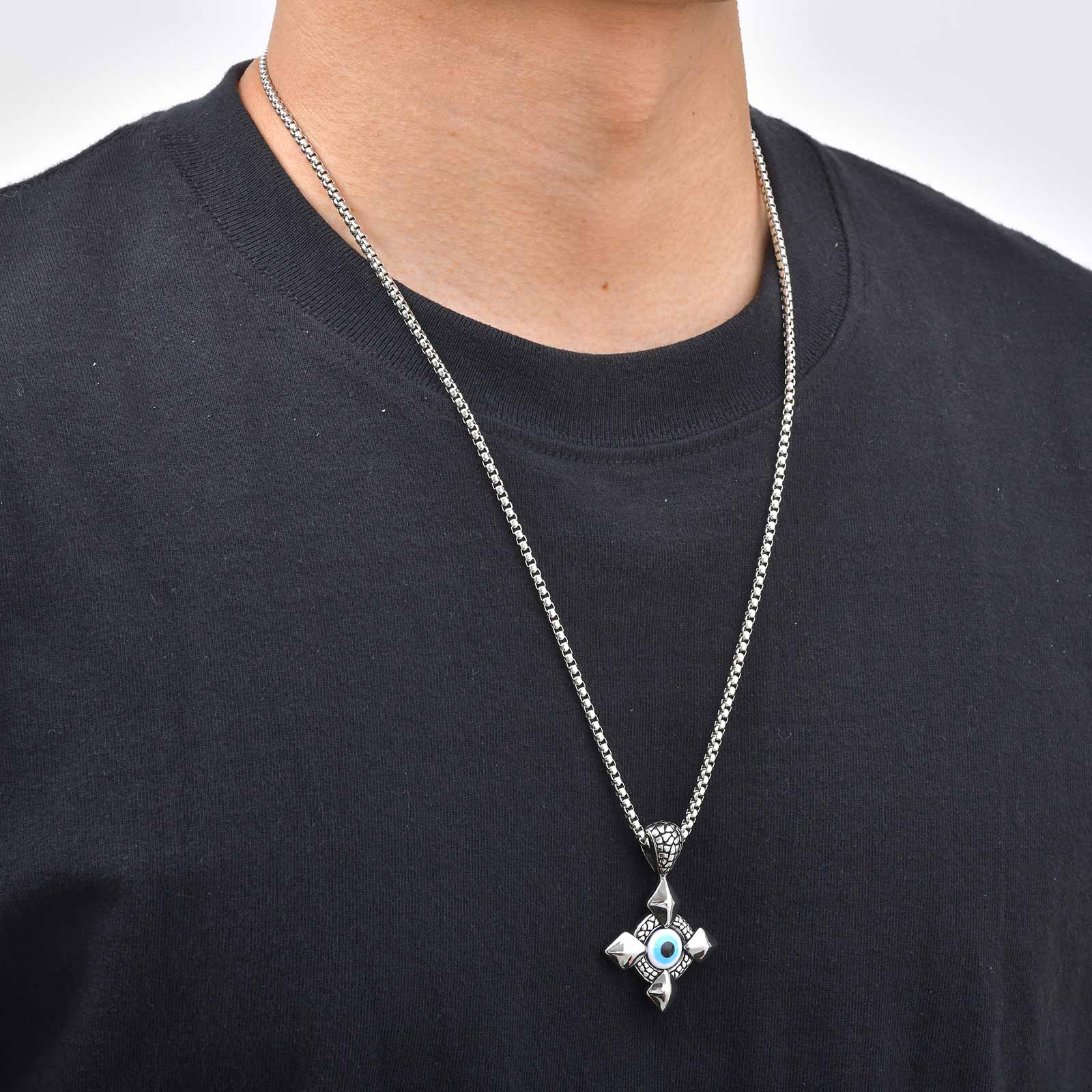 Vnox Evil Eye Cross Pendant Ne - Women'S Fashion In The 60S recension och pris