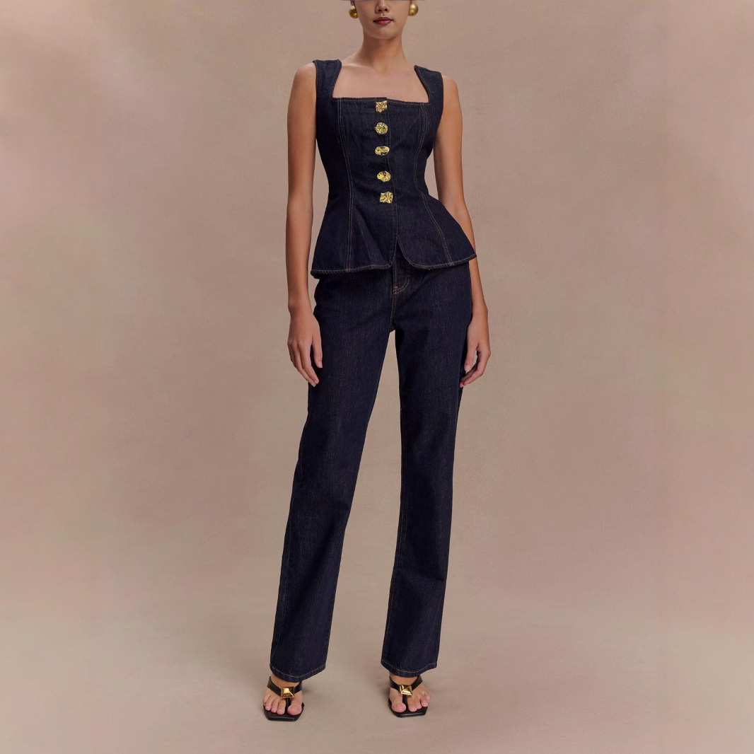 Summer Denim Pant Sets Women 2 - Women Fashion Jeans Top recension och pris