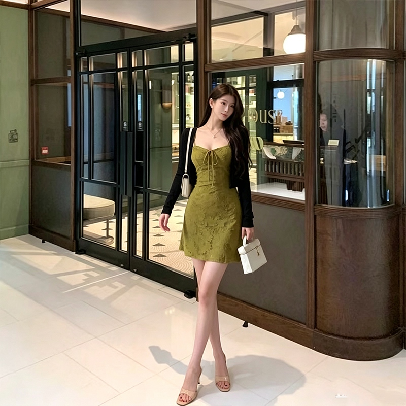 2026 Spring 2PCS Sexy Spaghett - Longline Cardigan Knit recension och pris