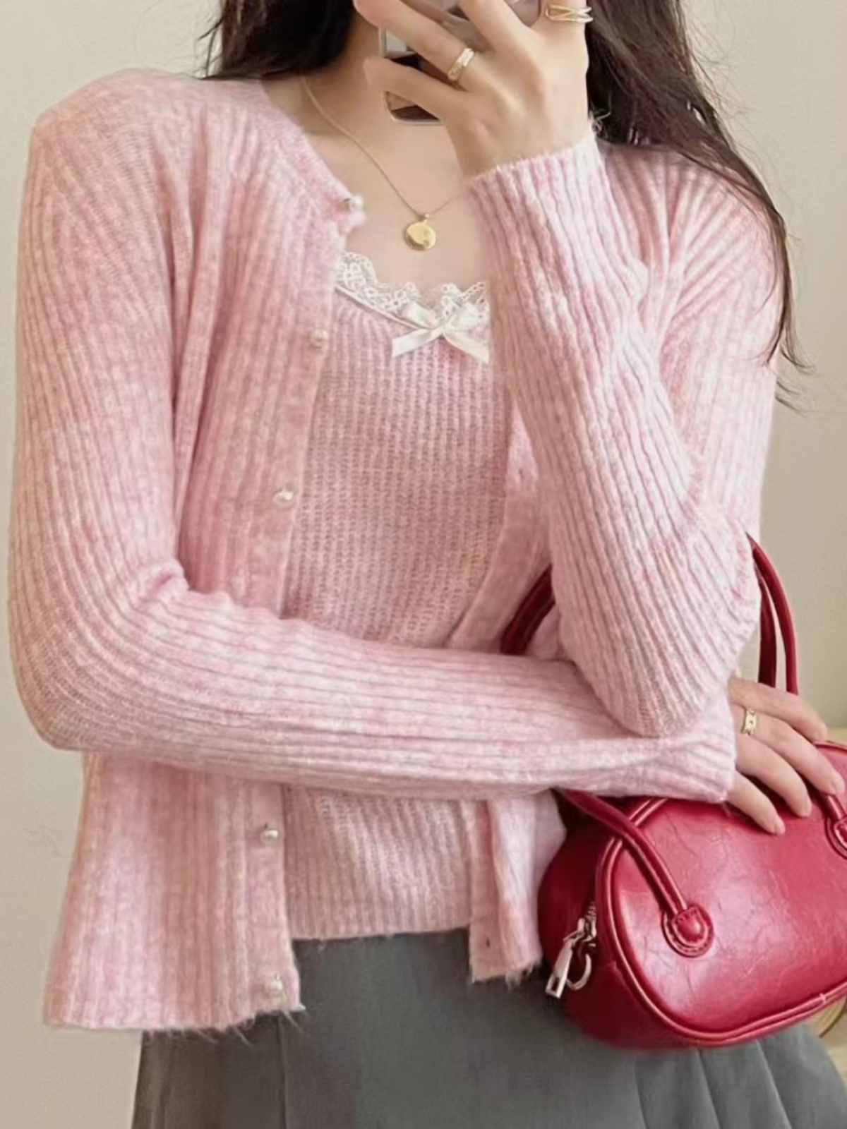 Sweet  Knot Knitted Cardigan W - Longline Cardigan Knit recension och pris