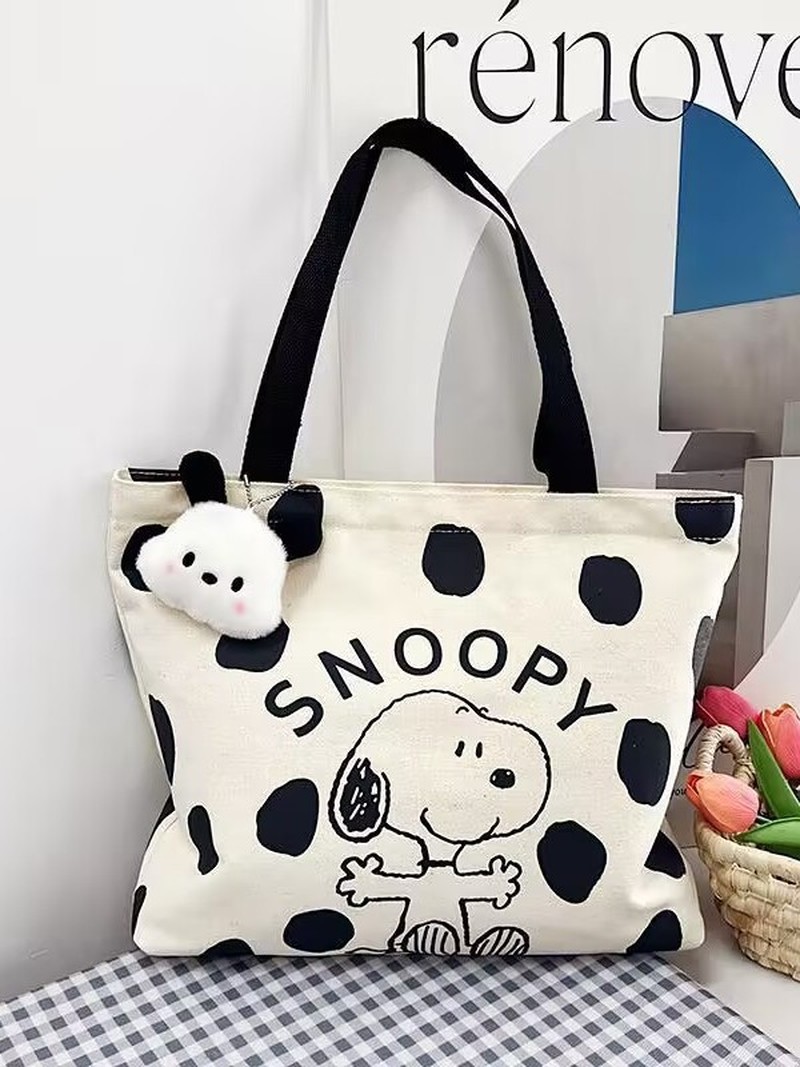Cartoon Snoopy Canvas Shoulder - Canvas Tote Bag recension och pris