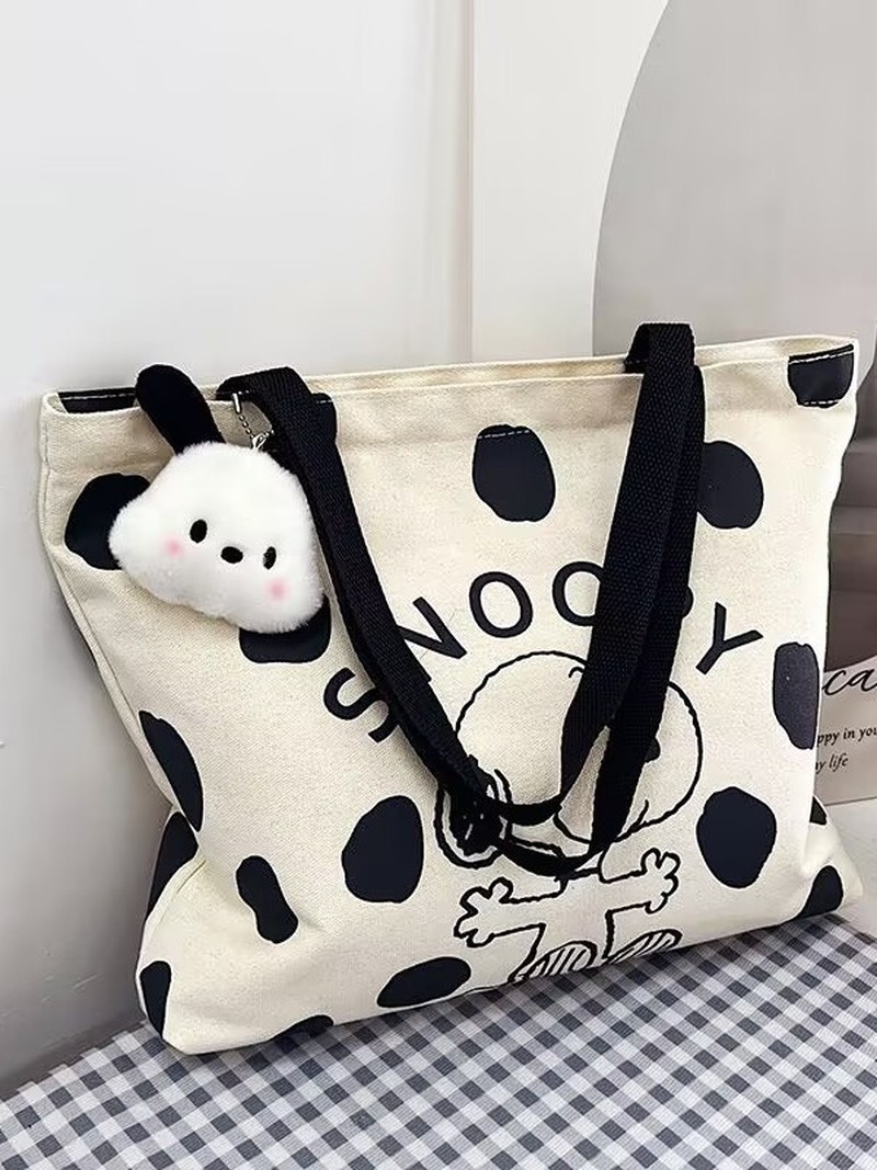 Cartoon Snoopy Canvas Shoulder - Canvas Tote Bag recension och pris
