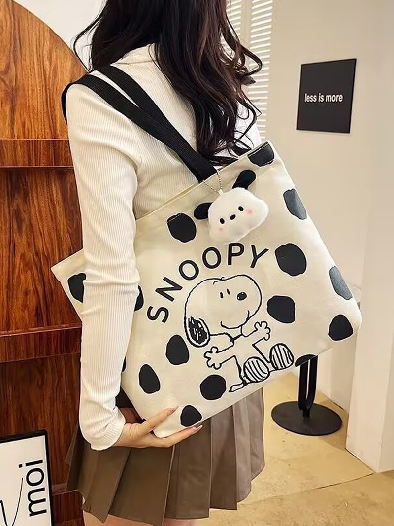 Cartoon Snoopy Canvas Shoulder - Canvas Tote Bag recension och pris