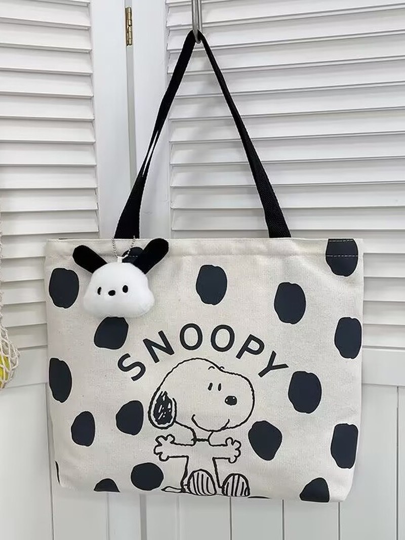 Cartoon Snoopy Canvas Shoulder - Canvas Tote Bag recension och pris