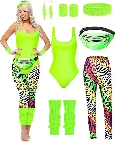 7 Pcs 80s Fancy Workout Costum - Women'S Fashion From The 80S recension och pris