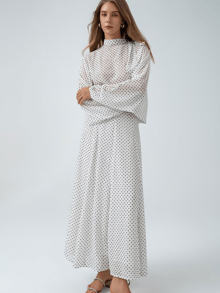 HH Vintage Womens Polka Dot Su - Puff Sleeve Blouse recension och pris