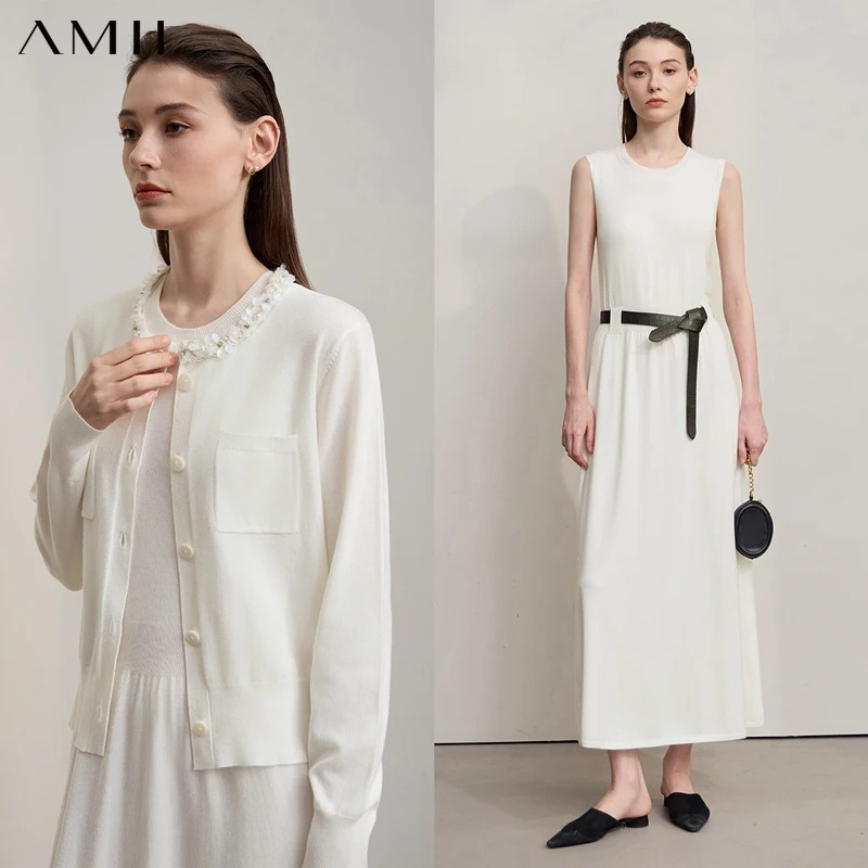 AMII Midi Dresses 2026 Autumn  - Longline Cardigan Knit recension och pris