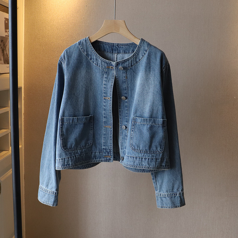 Fashion O-neck Denim Jacket Wo - Women Fashion Jeans Top recension och pris