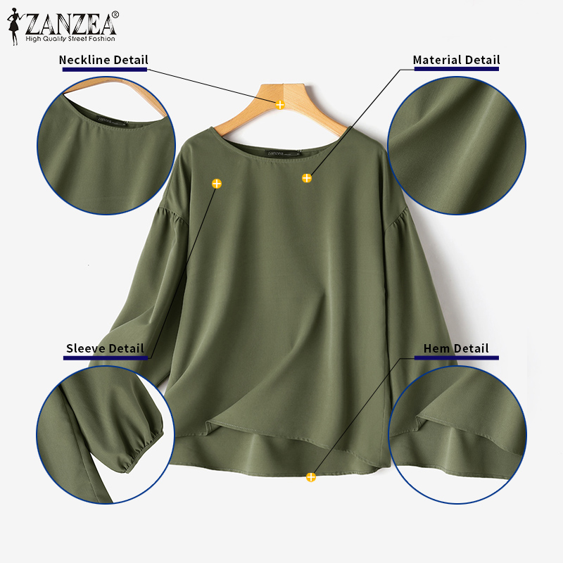 ZANZEA Plus Size Woman Casual  - Puff Sleeve Blouse recension och pris