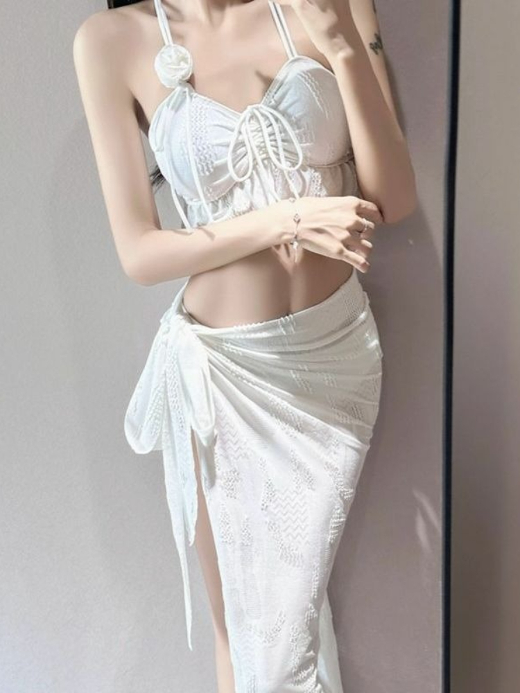 Ladies Floral Two Piece Swimsu - Women'S Fashion Middle Ages recension och pris