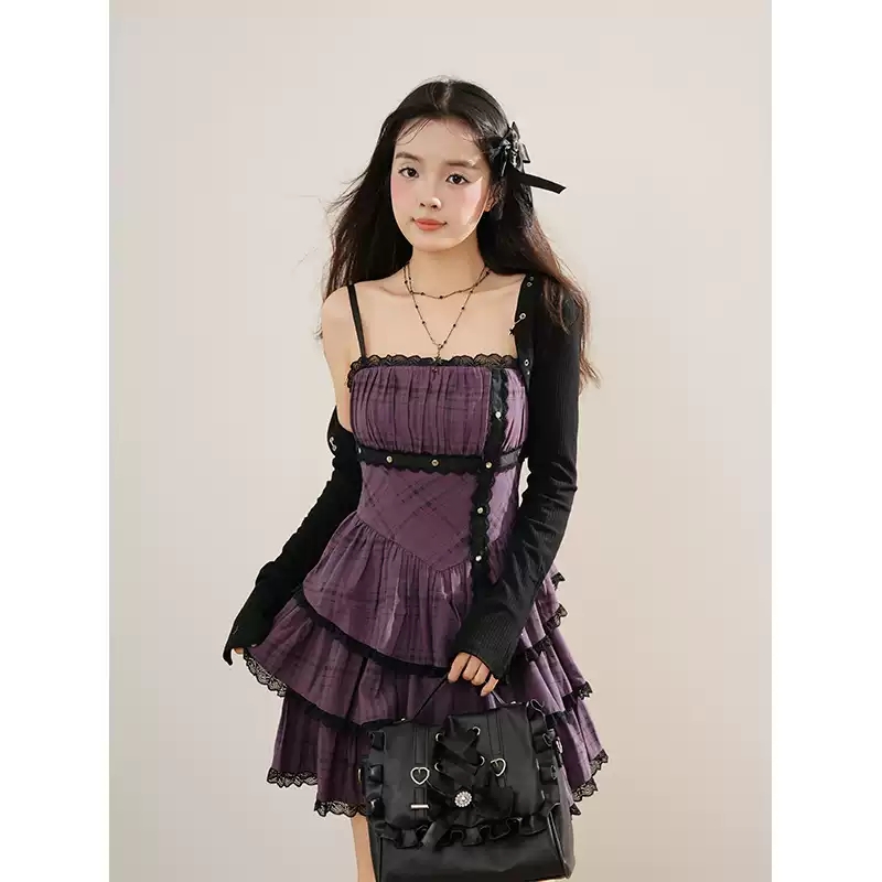 Coalfell Women Gothic Y2K 2Pcs - Longline Cardigan Knit recension och pris