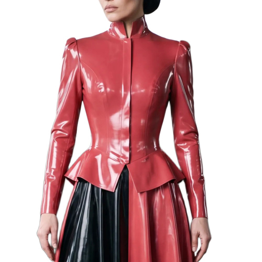 Sexy Latex Peplum Blouses With - Puff Sleeve Blouse recension och pris