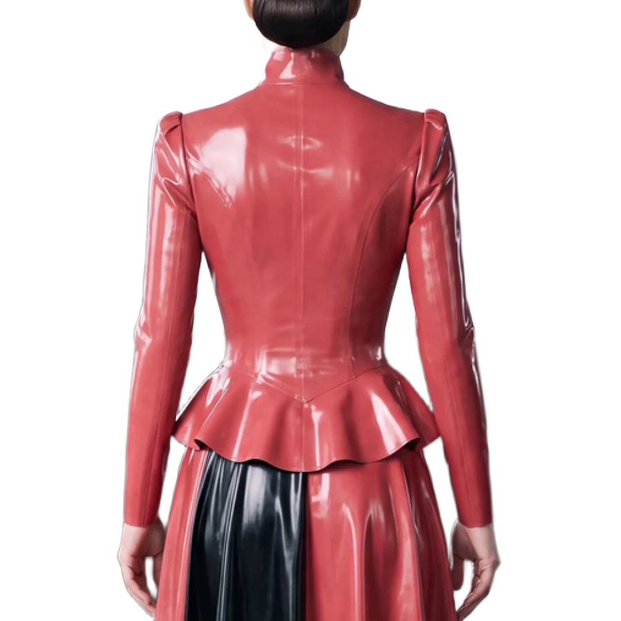 Sexy Latex Peplum Blouses With - Puff Sleeve Blouse recension och pris