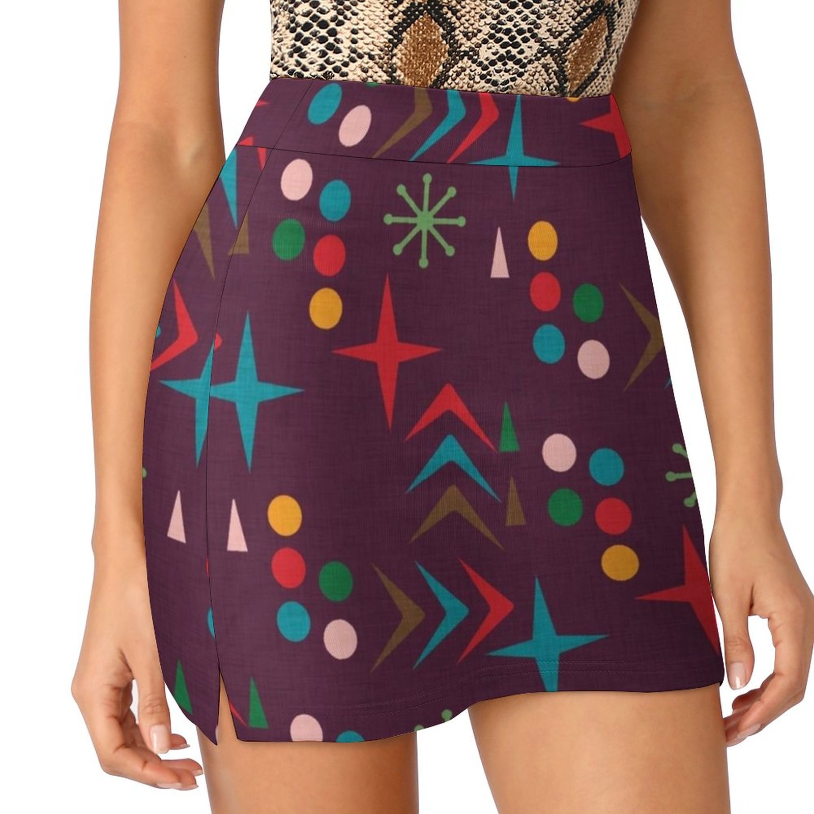 Atomic Pattern Purple Mid Cent - Women'S Fashion In The 60S recension och pris