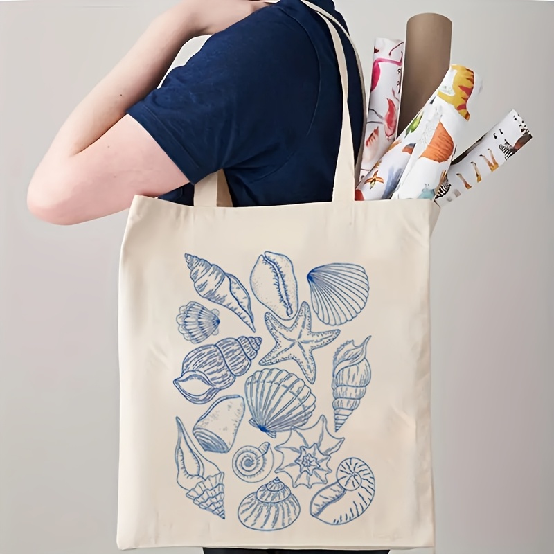 2026 Starfish and Shell Patter - Canvas Tote Bag recension och pris