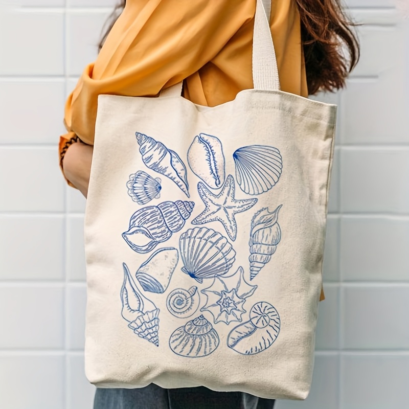 2026 Starfish and Shell Patter - Canvas Tote Bag recension och pris